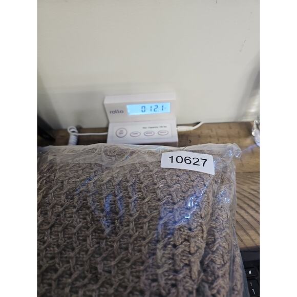 J Jill Poncho Sweater Womens Medium Light Brown Crochet Knit - Picture 6 of 6